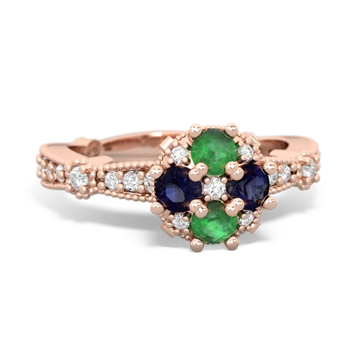 emerald-sapphire art deco engagement ring