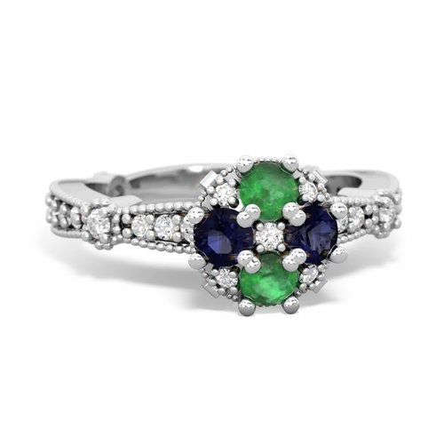 emerald-sapphire art deco engagement ring