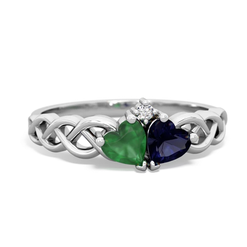 emerald-sapphire celtic braid ring