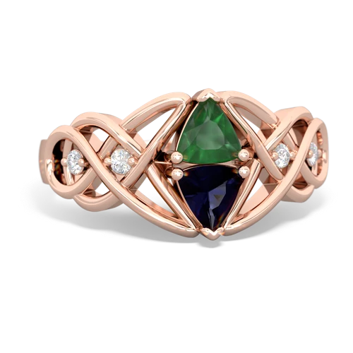 emerald-sapphire celtic knot ring