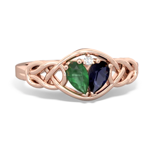 emerald-sapphire celtic knot ring