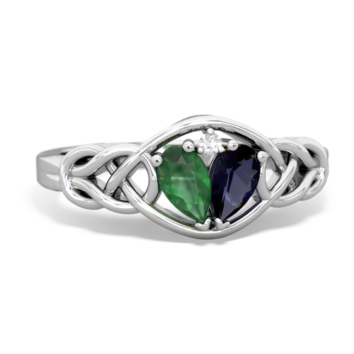 emerald-sapphire celtic knot ring