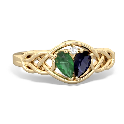 emerald-sapphire celtic knot ring