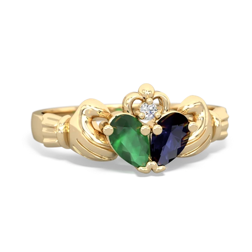 emerald-sapphire claddagh ring