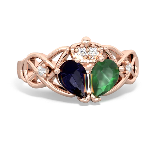 emerald-sapphire claddagh ring