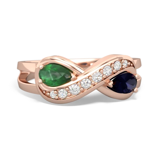 emerald-sapphire diamond infinity ring