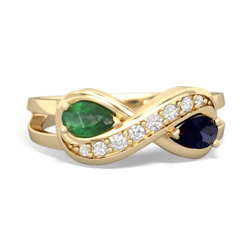 emerald-sapphire diamond infinity ring