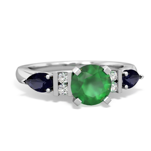 emerald-sapphire engagement ring