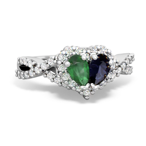 emerald-sapphire engagement ring