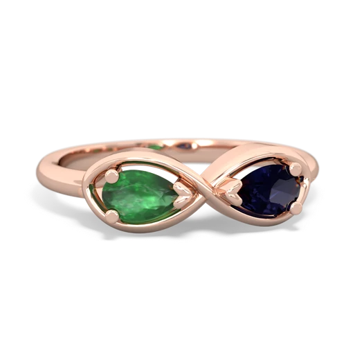 emerald-sapphire infinity ring