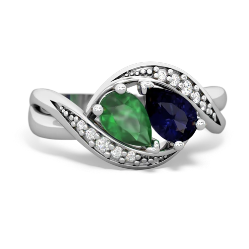 emerald-sapphire keepsake curls ring