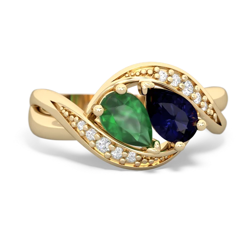emerald-sapphire keepsake curls ring