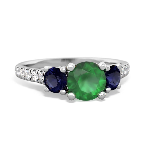 emerald-sapphire trellis pave ring