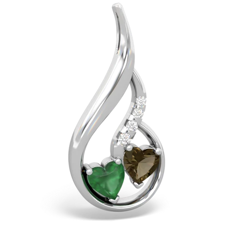 Emerald Genuine Emerald with Genuine Smoky Quartz Keepsake Curves pendant Pendant