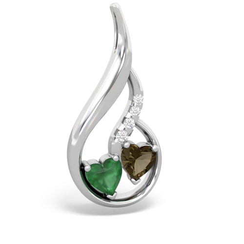 emerald-smoky quartz keepsake swirl pendant