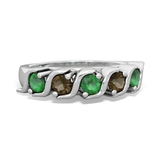 emerald-smoky quartz timeless ring