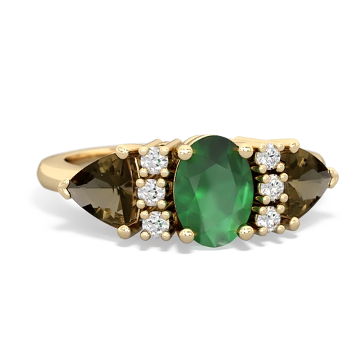 emerald-smoky quartz timeless ring