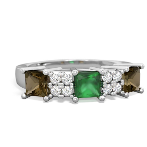 emerald-smoky quartz timeless ring