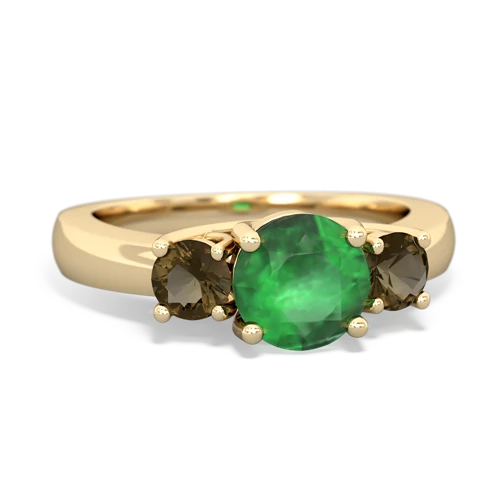 emerald-smoky quartz timeless ring