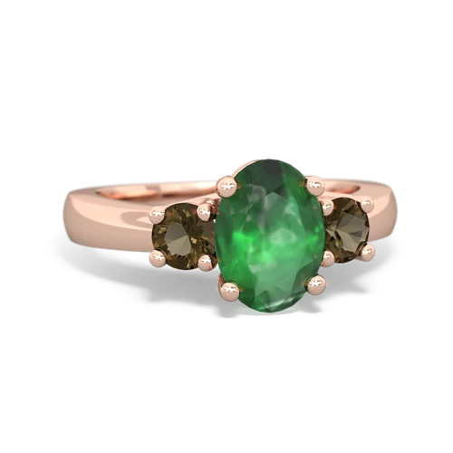 emerald-smoky quartz timeless ring