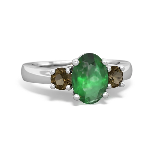 emerald-smoky quartz timeless ring