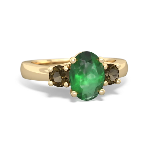 emerald-smoky quartz timeless ring