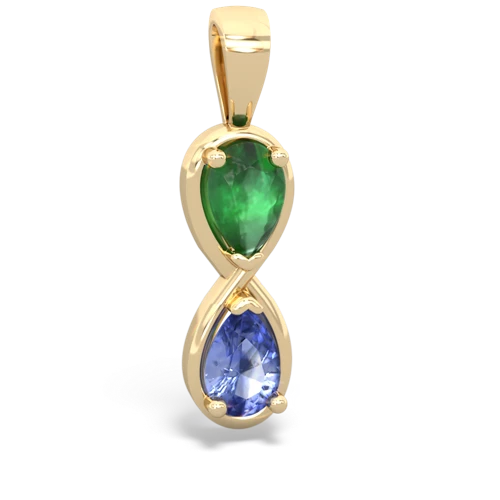 Emerald Genuine Emerald with Genuine Tanzanite Infinity pendant Pendant