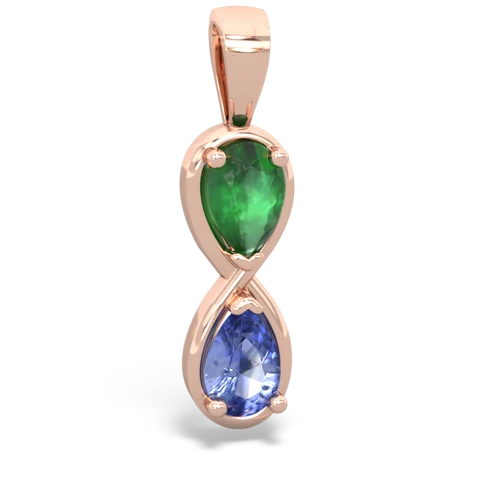 emerald-tanzanite infinity pendant