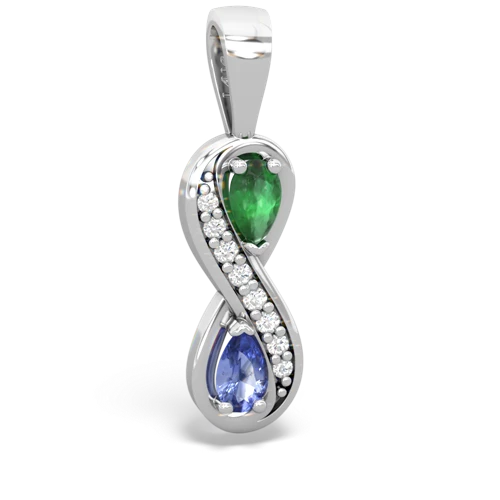 emerald-tanzanite keepsake infinity pendant
