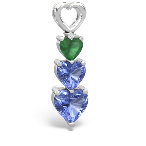 Emerald Genuine Emerald with Genuine Tanzanite and Lab Created Alexandrite Past Present Future pendant Pendant