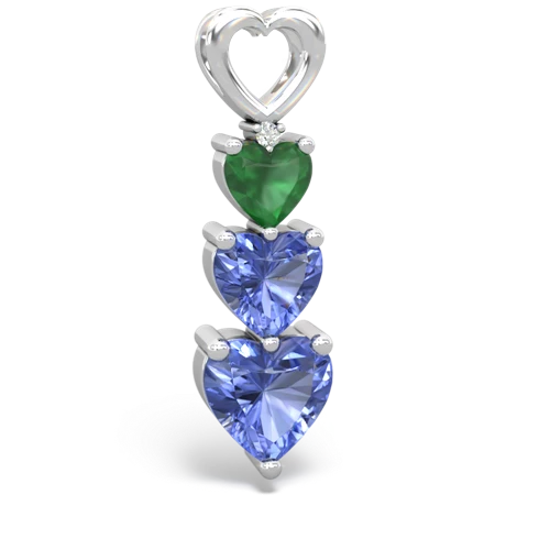 Emerald Genuine Emerald with Genuine Tanzanite and Genuine Tanzanite Past Present Future pendant Pendant