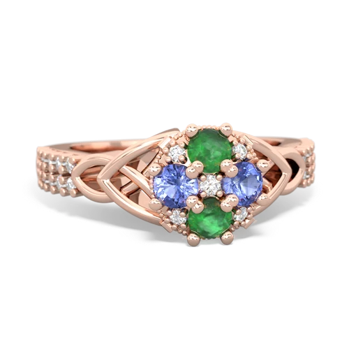 emerald-tanzanite engagement ring