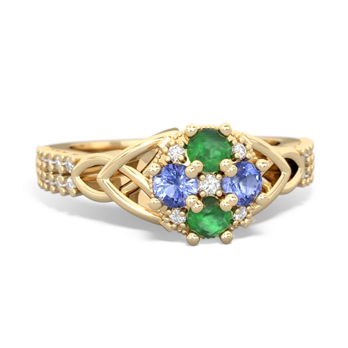 emerald-tanzanite engagement ring