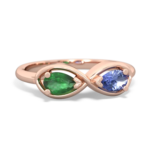 emerald-tanzanite infinity ring