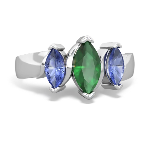 emerald-tanzanite keepsake ring