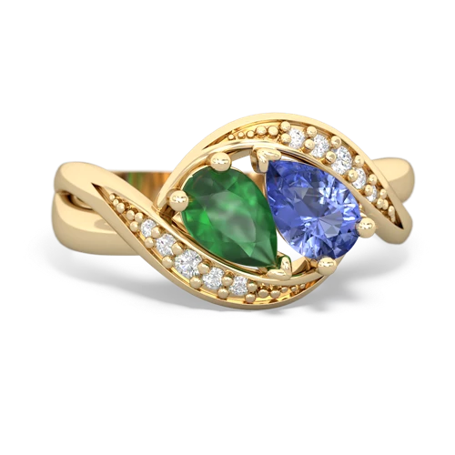 Emerald Genuine Emerald with Genuine Tanzanite Summer Winds ring Ring