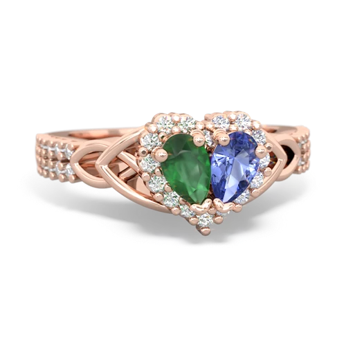 emerald-tanzanite keepsake engagement ring