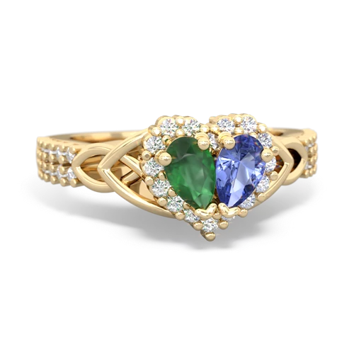 emerald-tanzanite keepsake engagement ring