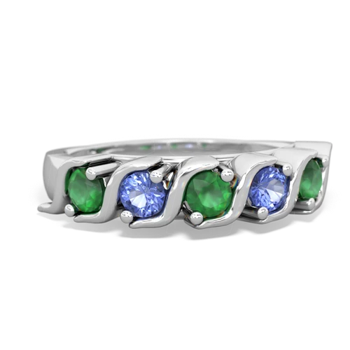 emerald-tanzanite timeless ring