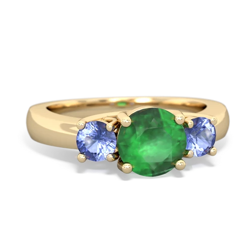 emerald-tanzanite timeless ring