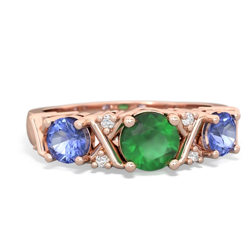 emerald-tanzanite timeless ring