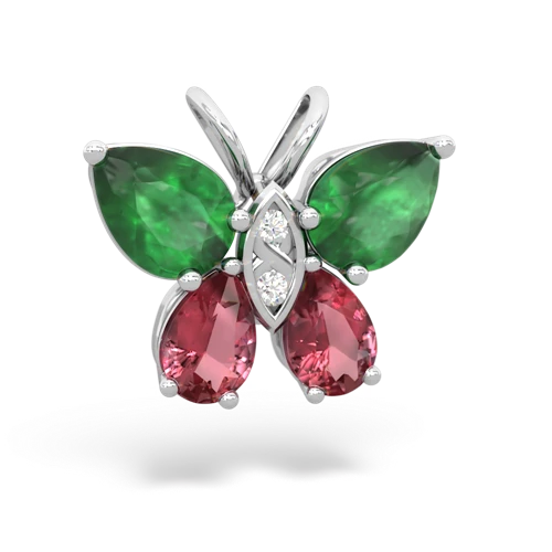 emerald-tourmaline butterfly pendant