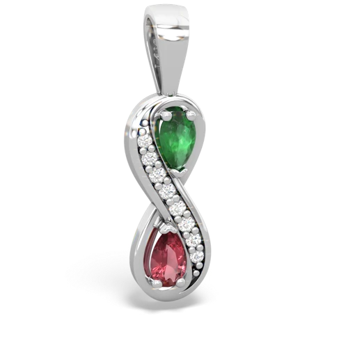 emerald-tourmaline keepsake infinity pendant