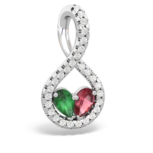 emerald-tourmaline pave twist pendant