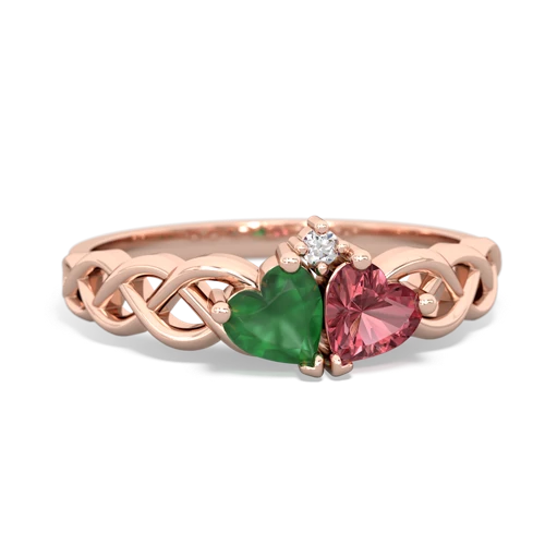 emerald-tourmaline celtic braid ring