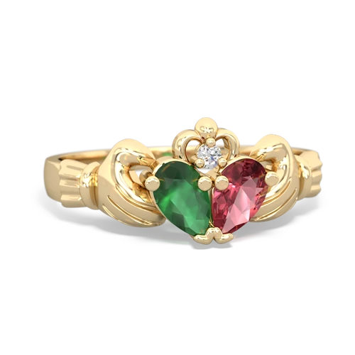 emerald-tourmaline claddagh ring