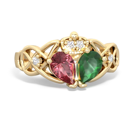 emerald-tourmaline claddagh ring