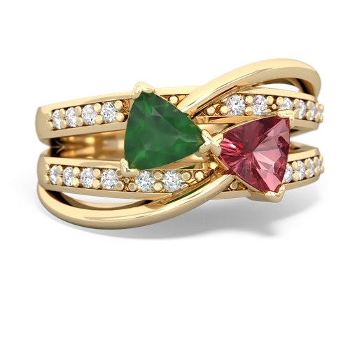 emerald-tourmaline couture ring