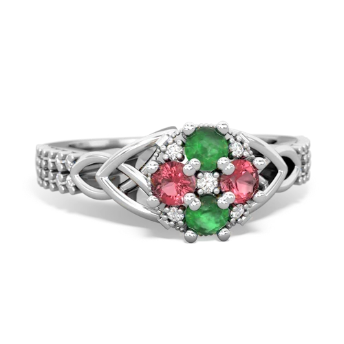 emerald-tourmaline engagement ring