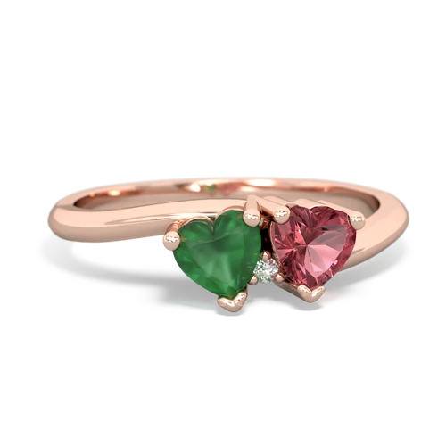 emerald-tourmaline sweethearts promise ring